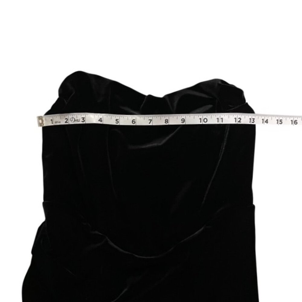 NEW ASTR Meghan Ruched Strapless Velvet Midi Dress Black Size Small - Picture 15 of 16